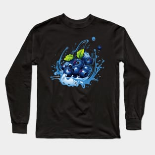 Juicy Blueberry Fruit Summer Splash Long Sleeve T-Shirt